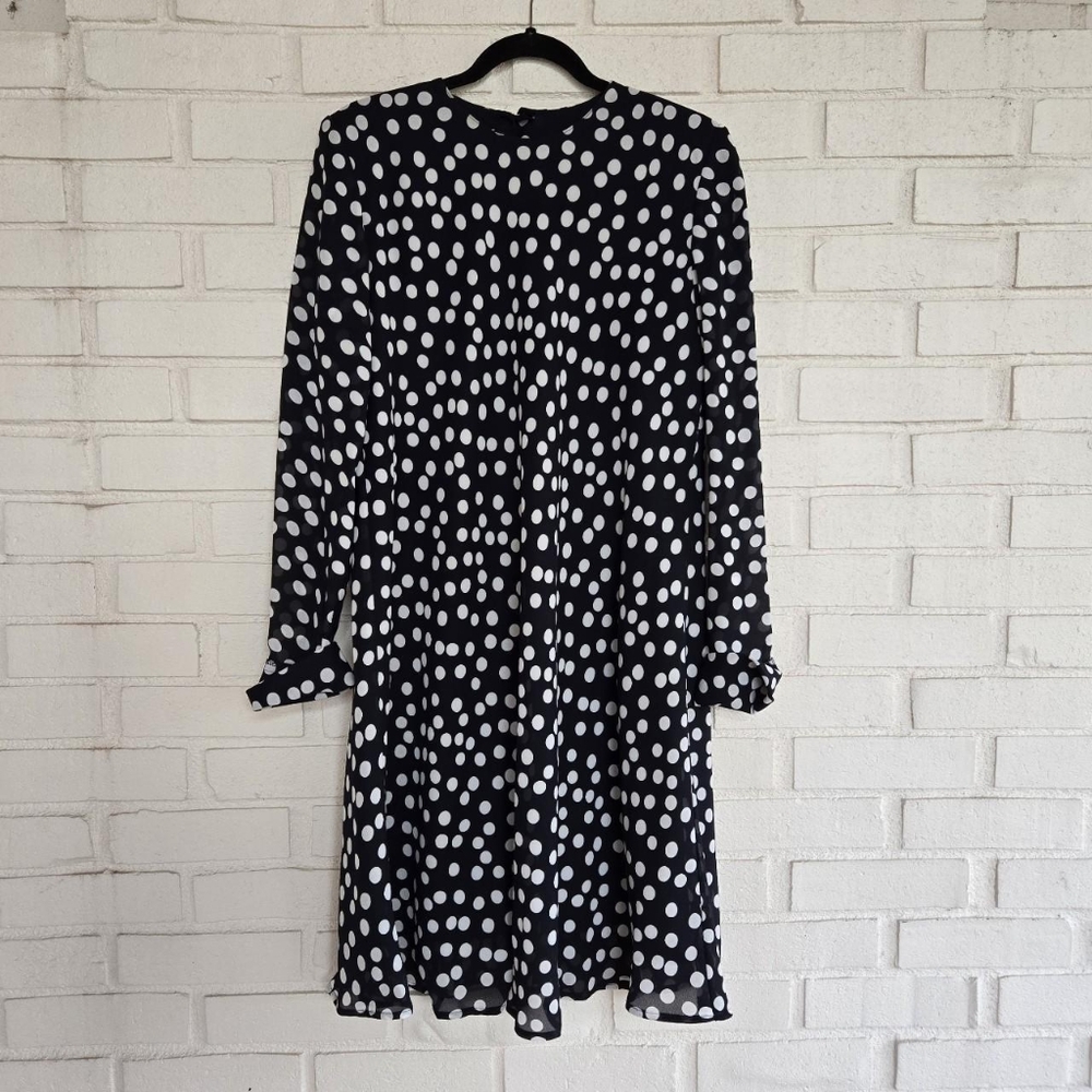 vtg 90s blue white polka dot mini dress Chetta B Sherrie Bicom Peter Noviello